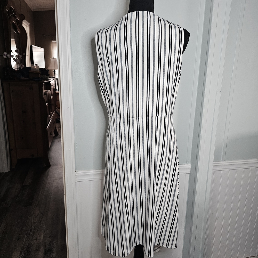Banana Republic Striped Blue and White Sleeveless Dress - Picture 2 of 4